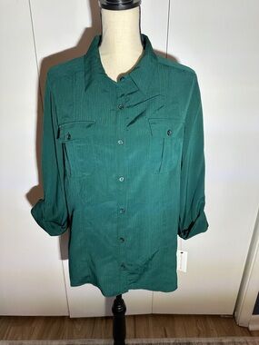 Notations Teal Button-Down Shirt
